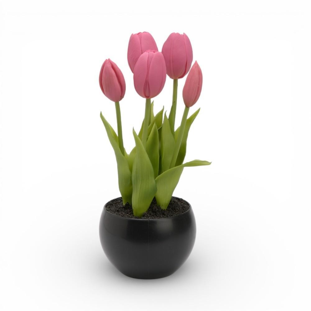 VASO TULIPANI CM.24 3 FIORI 2 BOCCIOLI BEAUTY